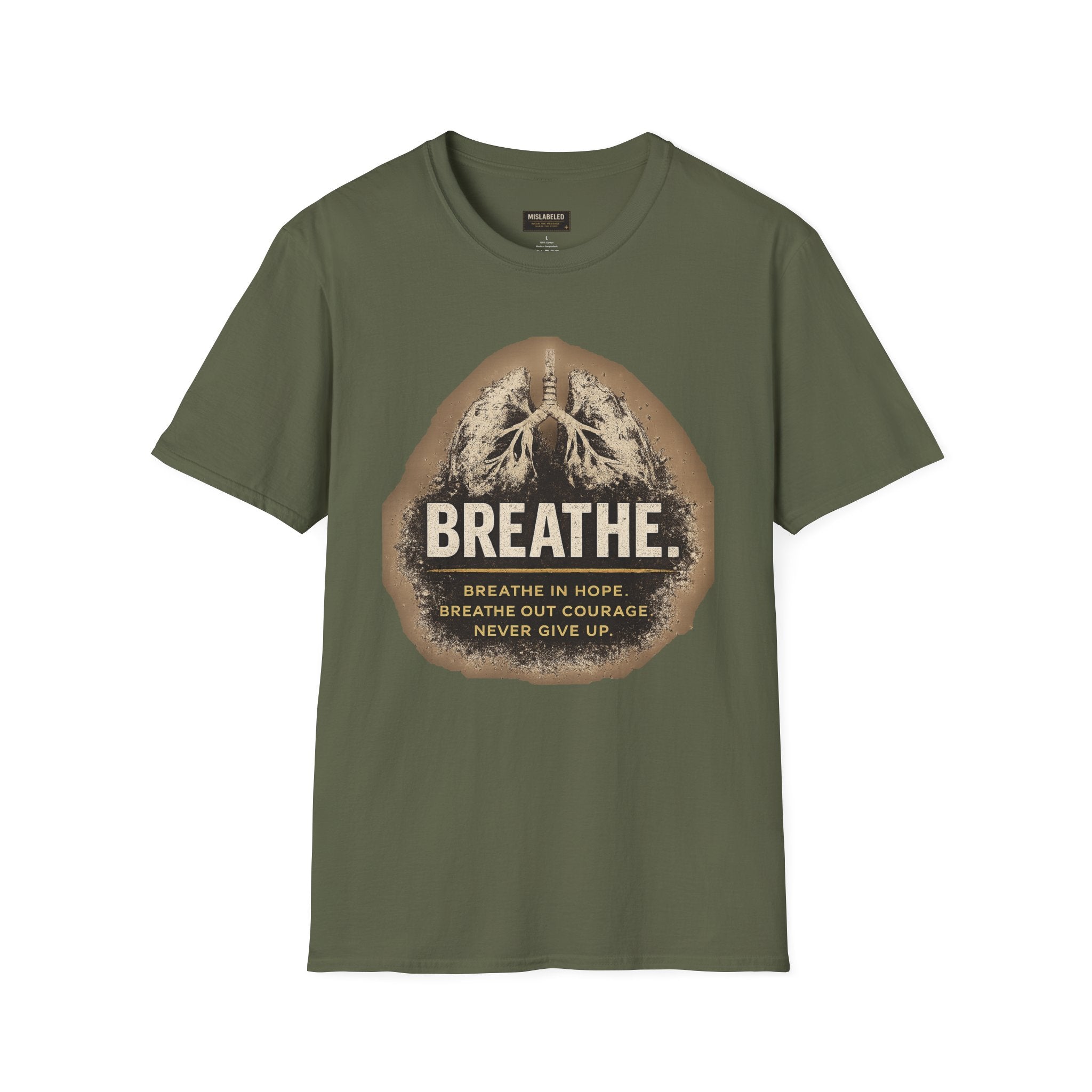 Breathe Lungs Graphic T‑Shirt — Inspirational Respiratory Awareness Tee
