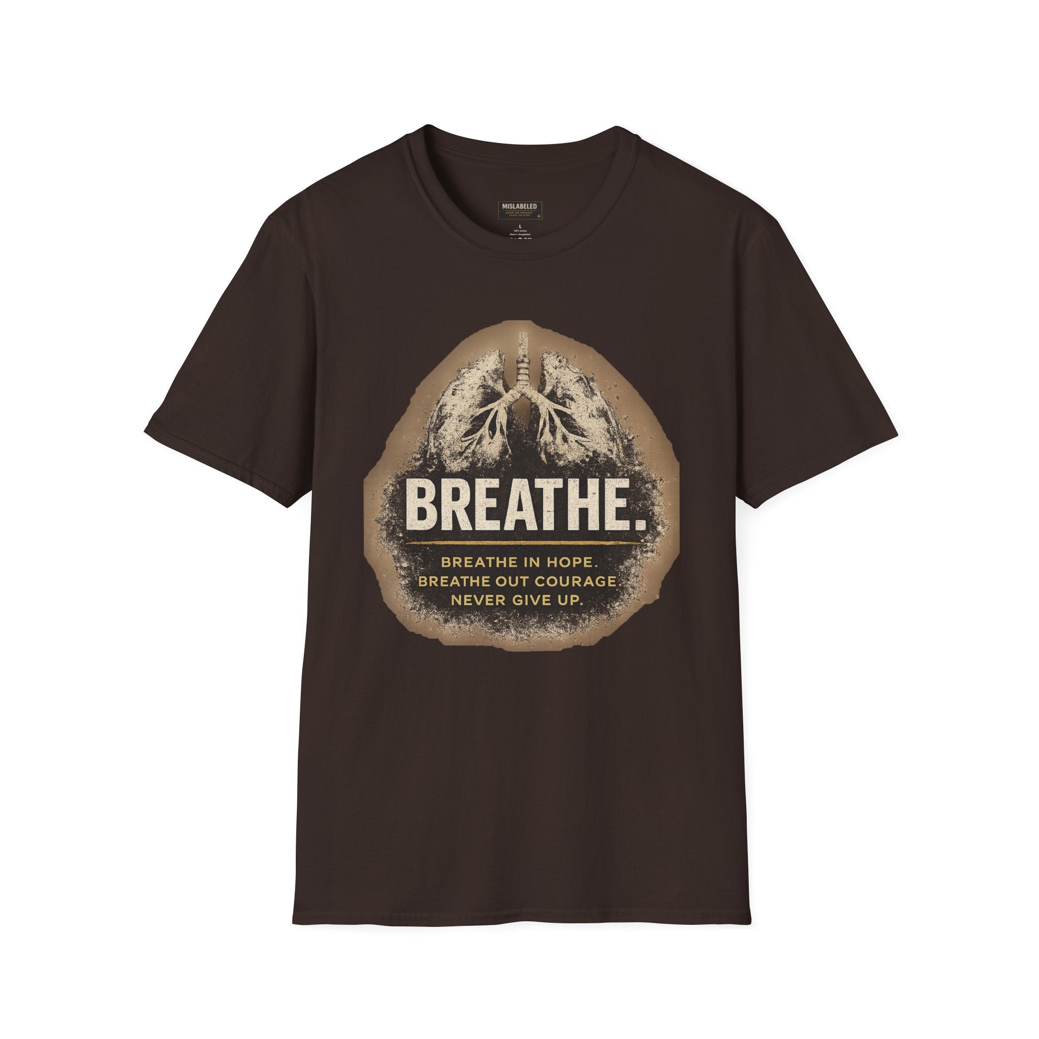 Breathe Lungs Graphic T‑Shirt — Inspirational Respiratory Awareness Tee