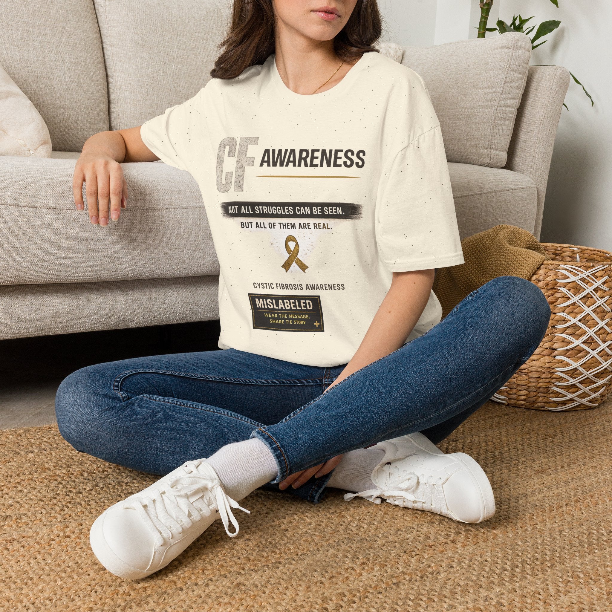 CF Awareness T-Shirt — Cystic Fibrosis Support Tee with "Not All Struggles Can Be Seen" Message